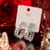Silver diamond-encrusted heart-shaped earrings, fashionable, simple and versatile ladies' earrings, accessories, earrings, stud earrings, silver needle vintage accessories Specification image